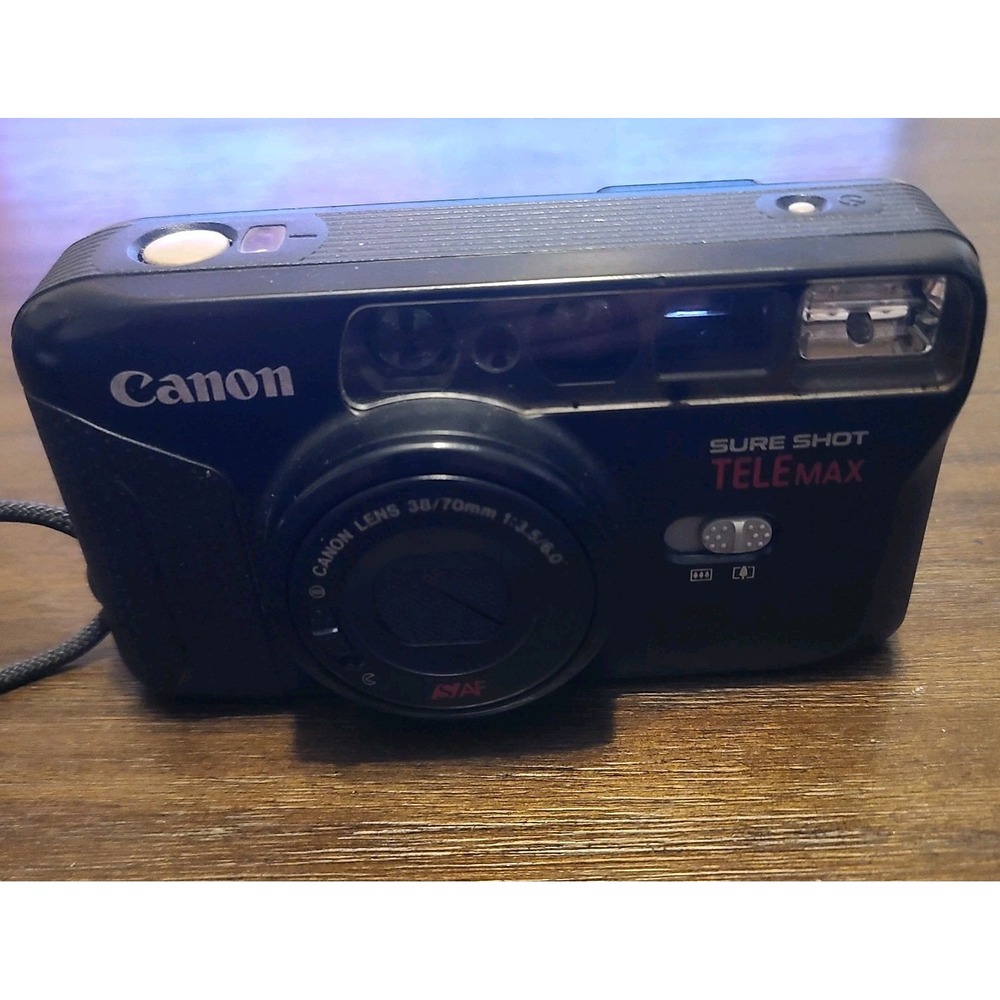 Canon Sure Shot TELEmax Date Point &‎ Shoot 35mm Film Camera 38/70mm Lens